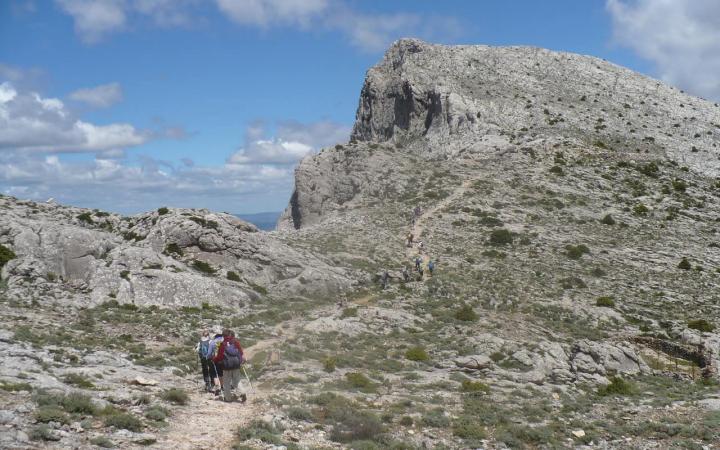 Sentiero di risalita verso la cima del Monte Corrasi ad Oliena